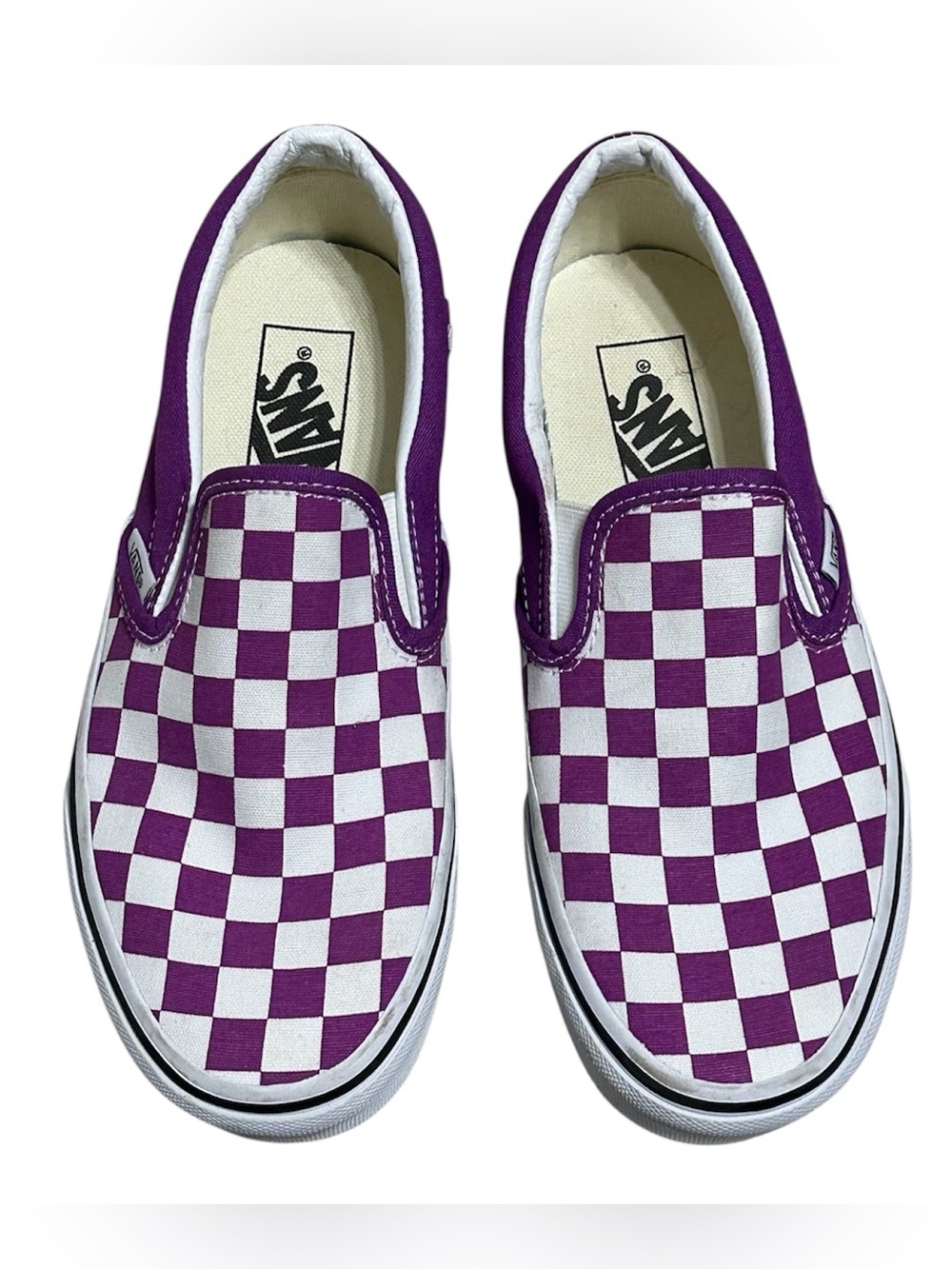 Vans Classic Slip-On checkerboard purple shoes size 7 women’s